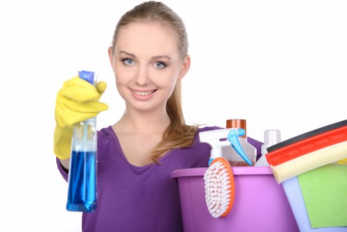Local cleaners carrying out a thorough deep clean in a W5 apartment